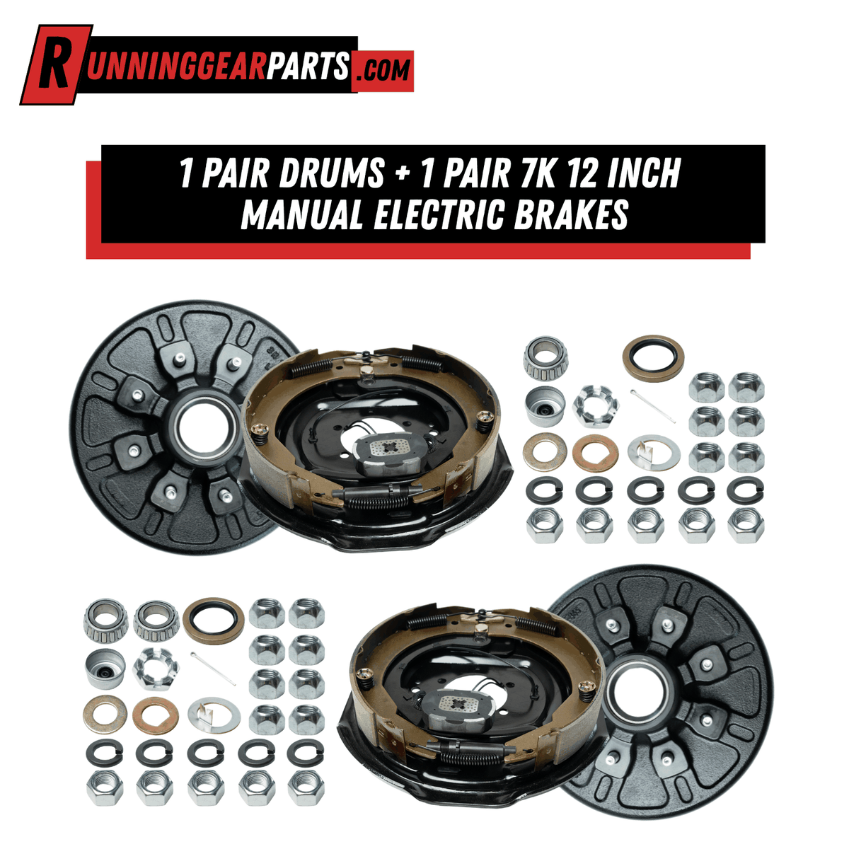 7K Trailer Hub & Drum Assembly | 8 on 6.5 in., 1/2 in. Studs