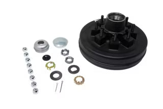 Trailer Parts Pro 5,200 - 7,000 lb Trailer Axle Pre-Greased Hub & Drum Assembly 8 on 6.5" Bolt Pattern, #42 Spindle, 1/2" Studs, HD42866BX
