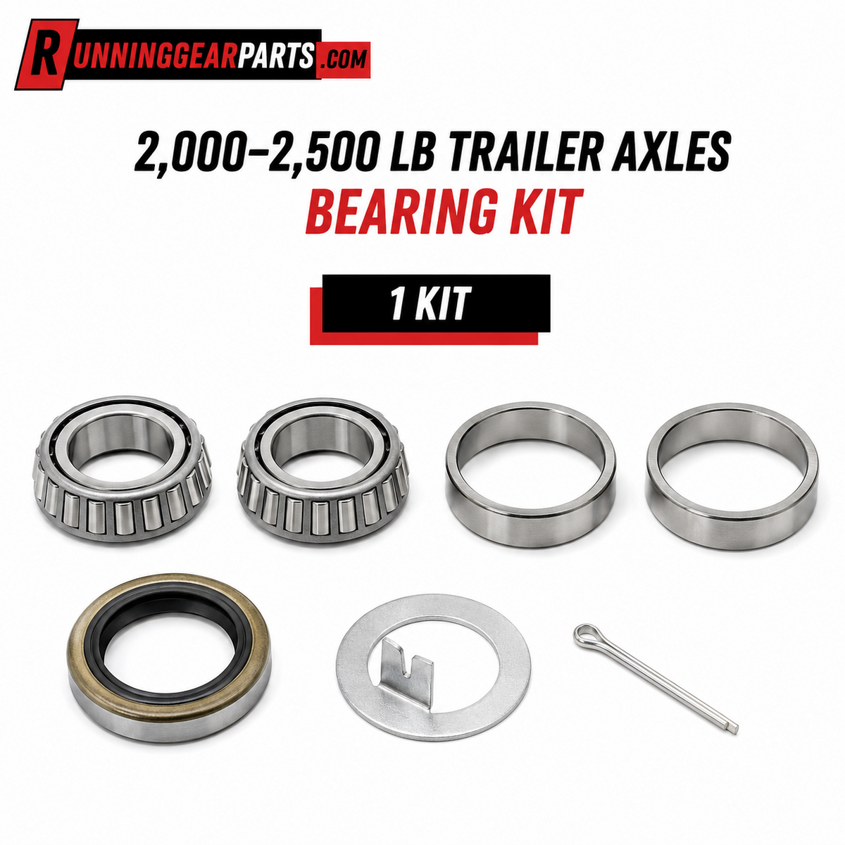 RGP 1" L44643 Trailer Wheel Bearing Kit for 2K Axle