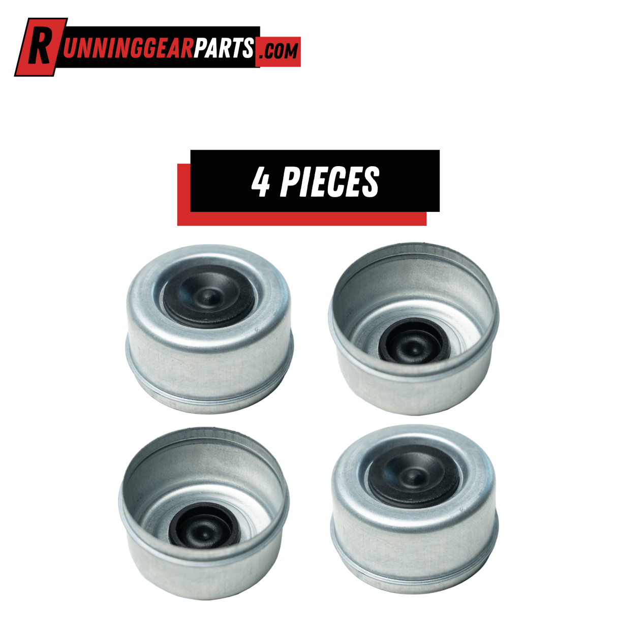 7,000 -8,000 lbTrailer Axles 2.75" OD Greaseable Dust Caps with Rubber Plugs, 8-Lug