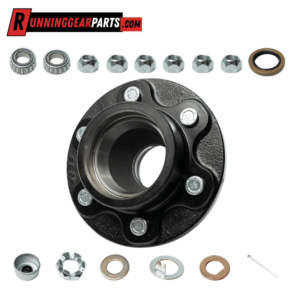 6000 lb Axle Trailer Idler Hub Assembly · 6 on 5.5" Bolt Pattern,1/2" Stud, 25580 / 15123 Bearings 10-225 Grease Seal Hardware Included