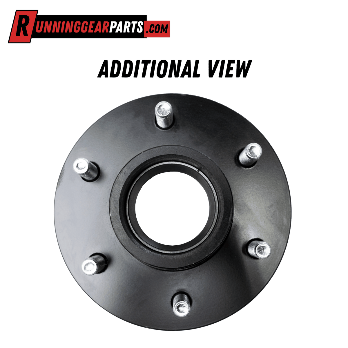 RGP 6000 lb Axle Trailer Idler Hub Kit with a black steel hub, six silver wheel studs, and a central bearing opening.