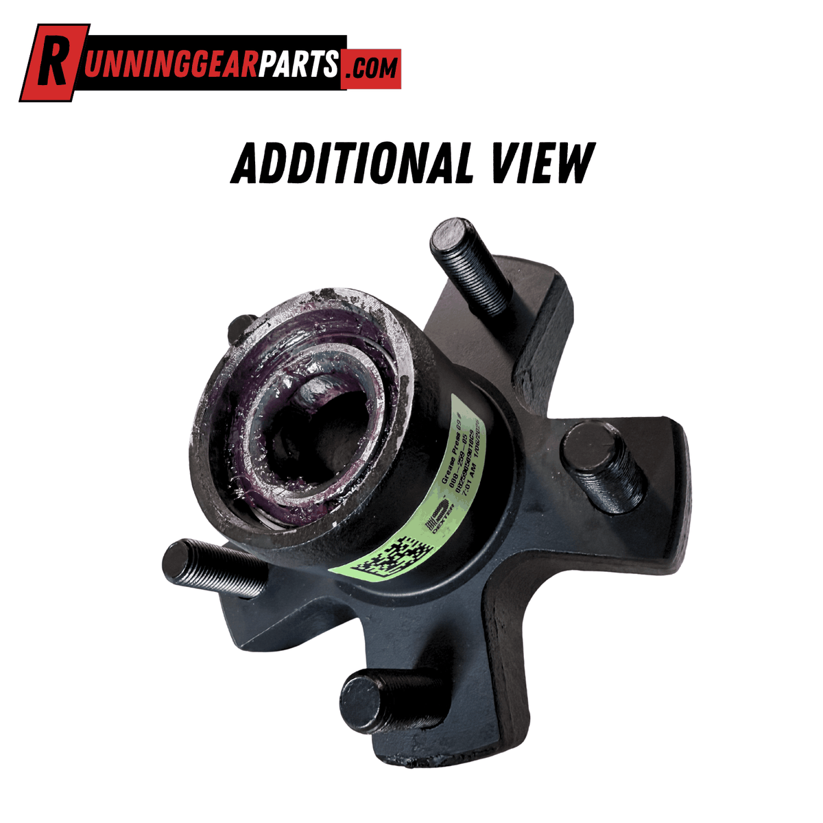 Dexter 2,200 lbs Axle Trailer Idler Hub Kit with a black painted five-stud hub and exposed pre-greased bearing.