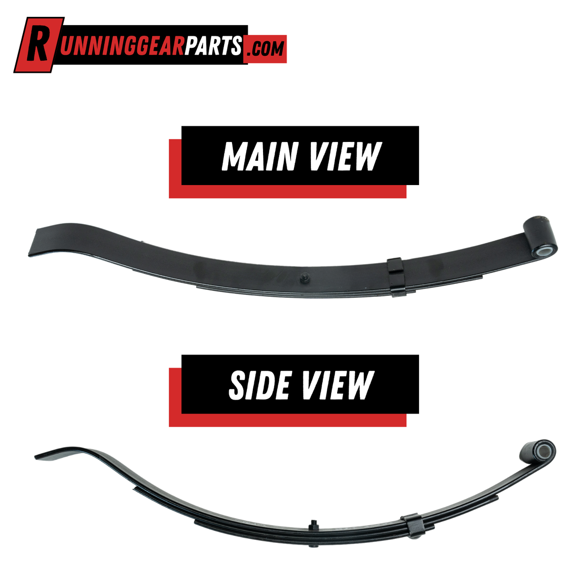 1,500lb Capacity Rated Trailer Axles 24.25" 3-Leaf Slipper Spring 1-3/4" Wide