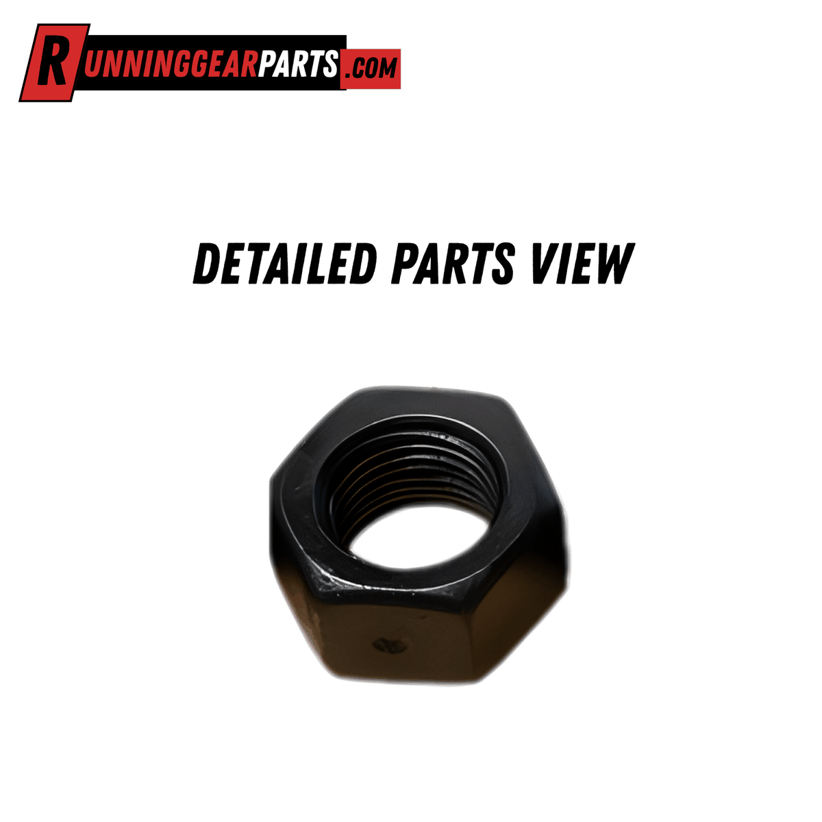 Trailer Axles U-Bolt kit includes a black steel hex nut with visible internal threads and a six-sided body.