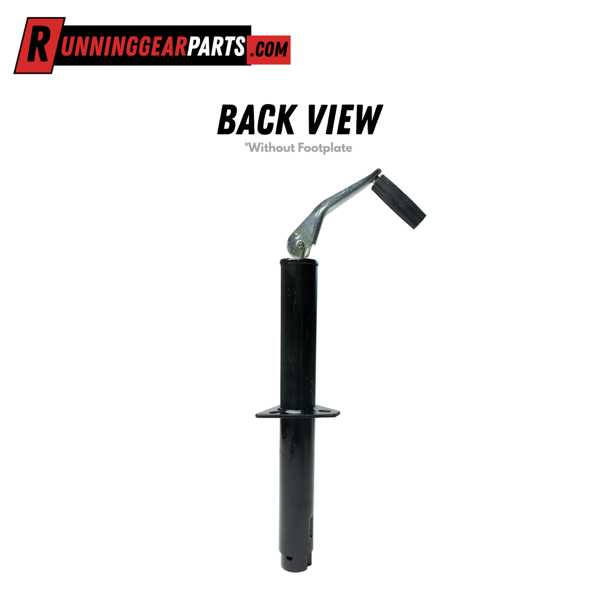 2000 lb A-Frame Trailer Jack 14" Vertical Travel Topwind Handle Foot Plate Black Powder Coat