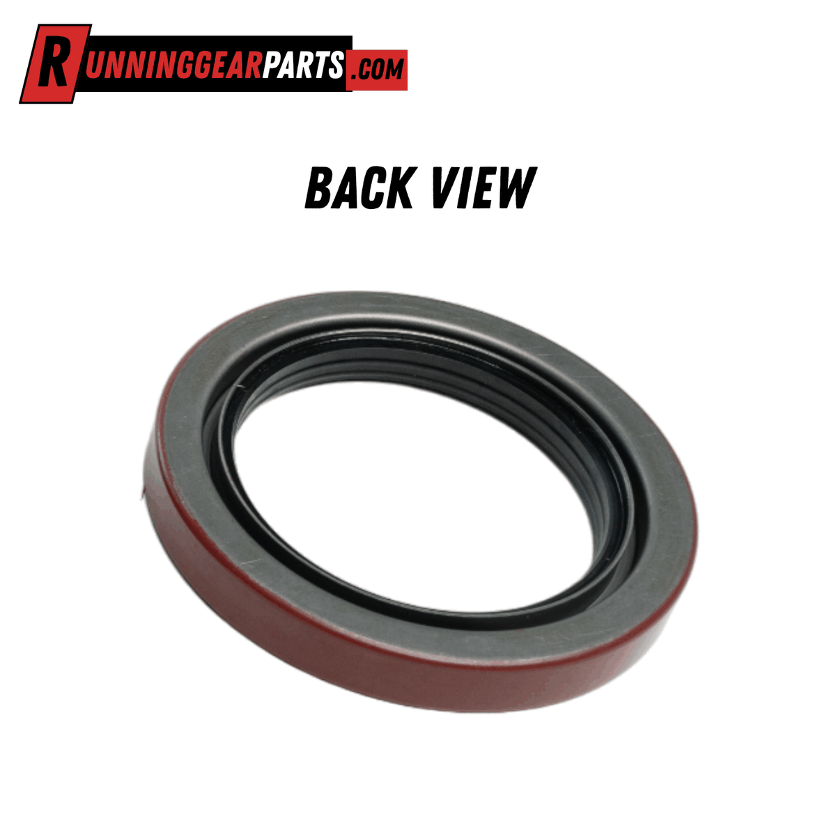 Trailer Axles Oil Seals, black rubber and metal ring with a red-brown outer edge and layered inner sealing lips.