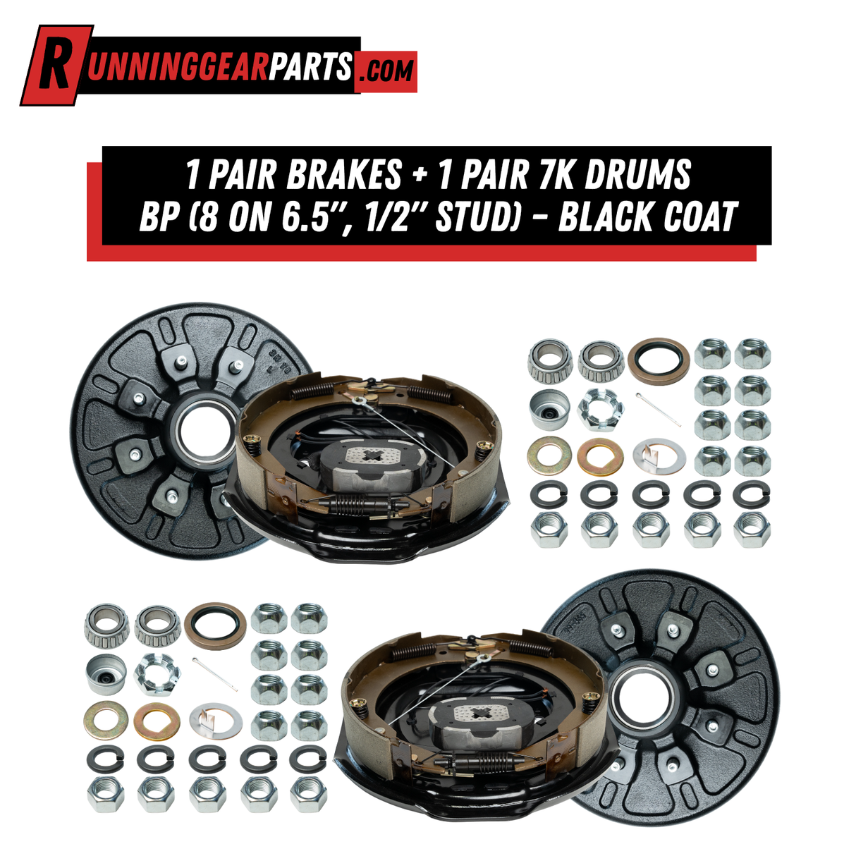 variant: 1 Pair Brakes + 1 Pair 7K Drums BP (8 on 6.5") – Black Coat