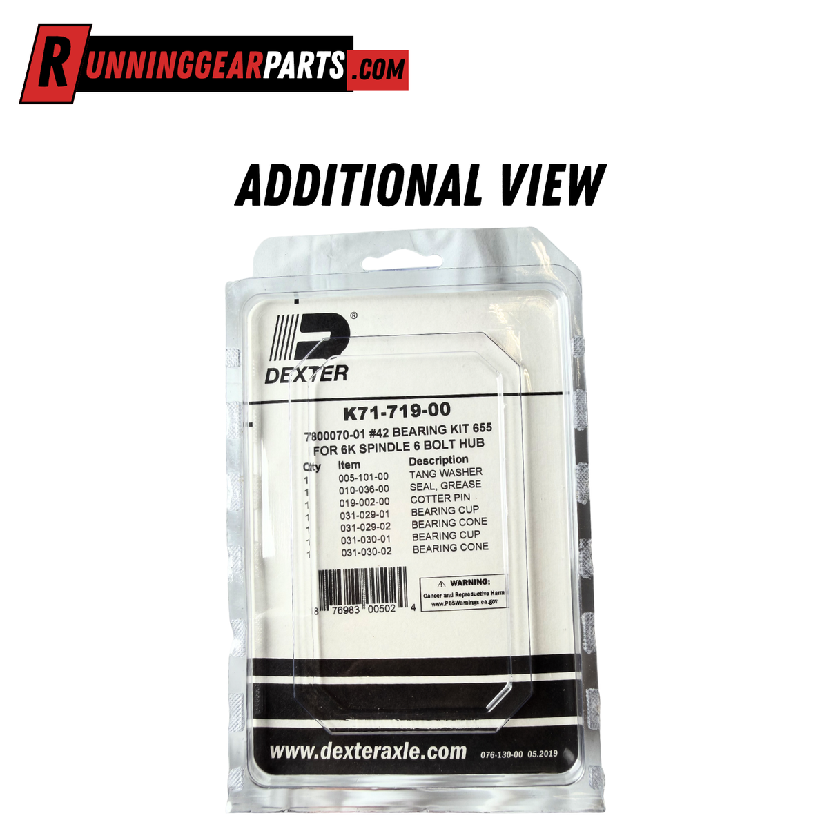 Dexter 6,000 lb Trailer Axles Bearing Kit, K71-719-00, #42 Spindles, Inner and Outer Bearing 15123/25580