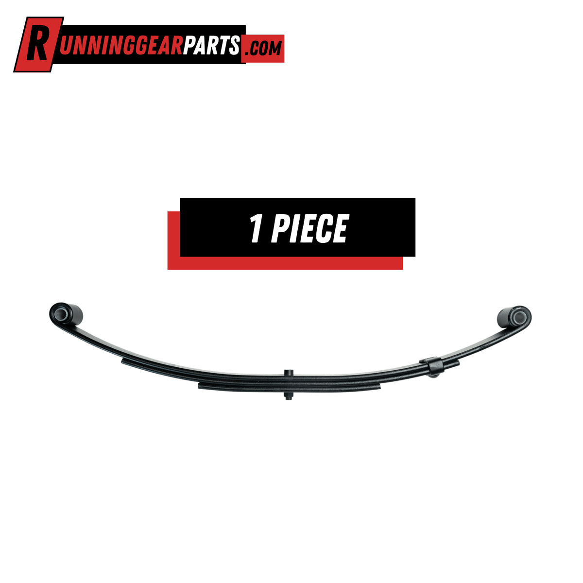 3-leaf double eye spring made of black steel, with three curved leaf layers and circular mounting eyes at both ends.