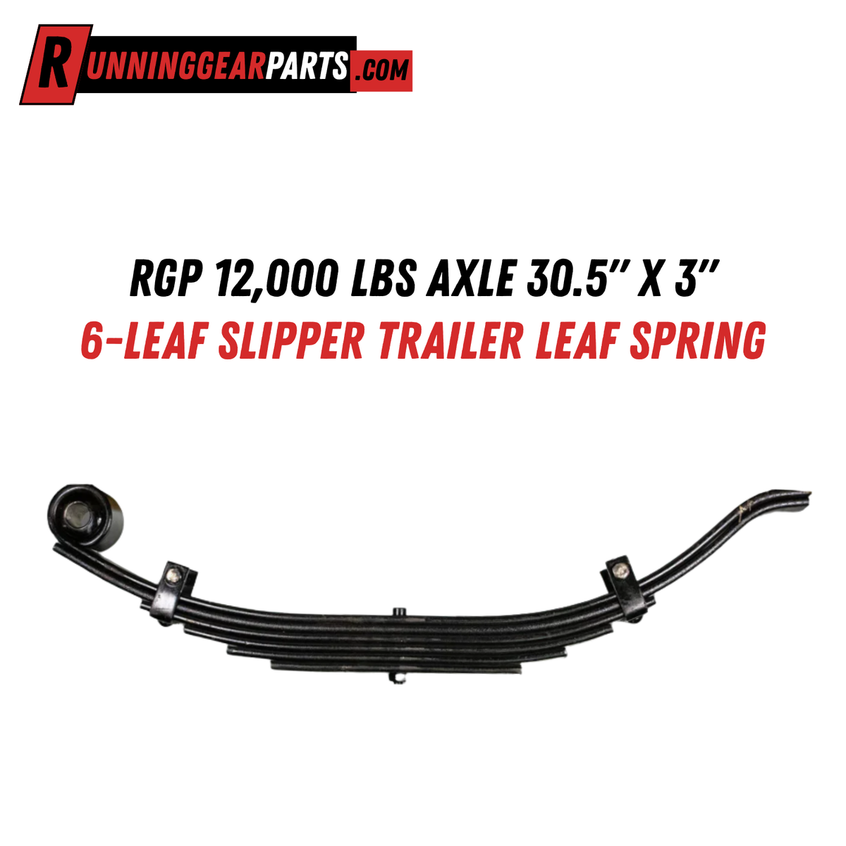 RGP 12,000 lbs Trailer Axle 6-Leaf Slipper Leaf Spring, 30.5" x 3"