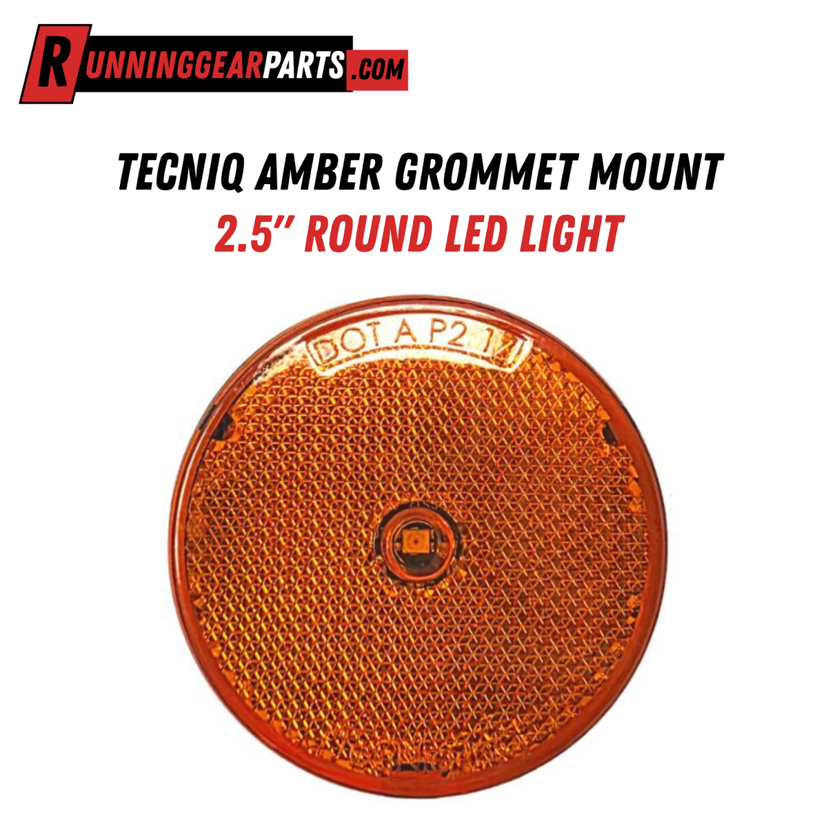 TecNiq Amber Grommet Mount 2.5" Round LED Light, S12-AA00-1