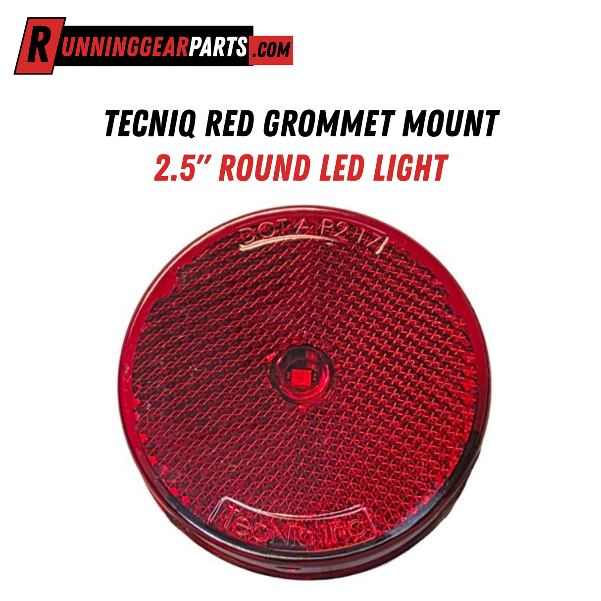 TecNiq Red Grommet Mount 2.5" Round LED Light, S12-RR00-1