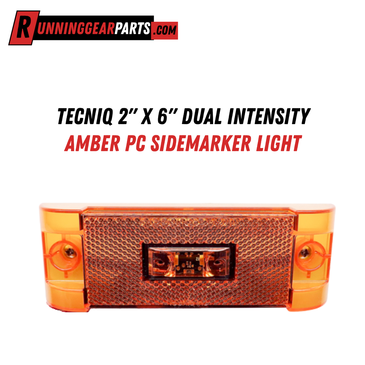 TecNiq 2" x 6" Dual Intensity Amber PC Sidemarker Light,S22-AADT-1