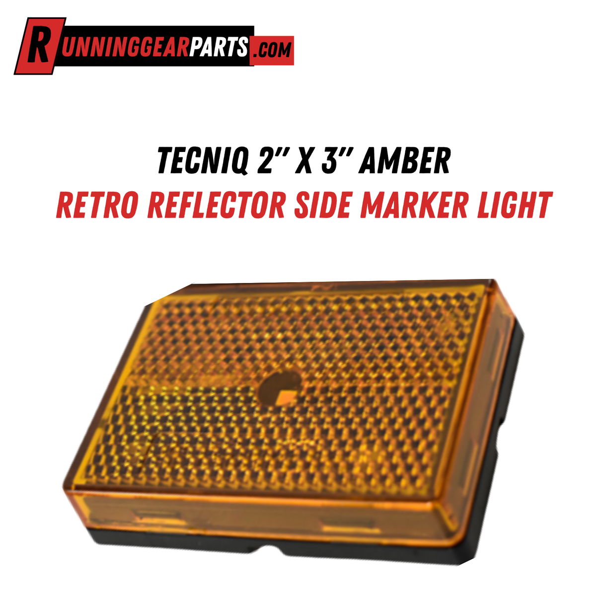 TecNiq 2" x 3" Amber Retro Reflector Side Marker Light, S25-AA00-1