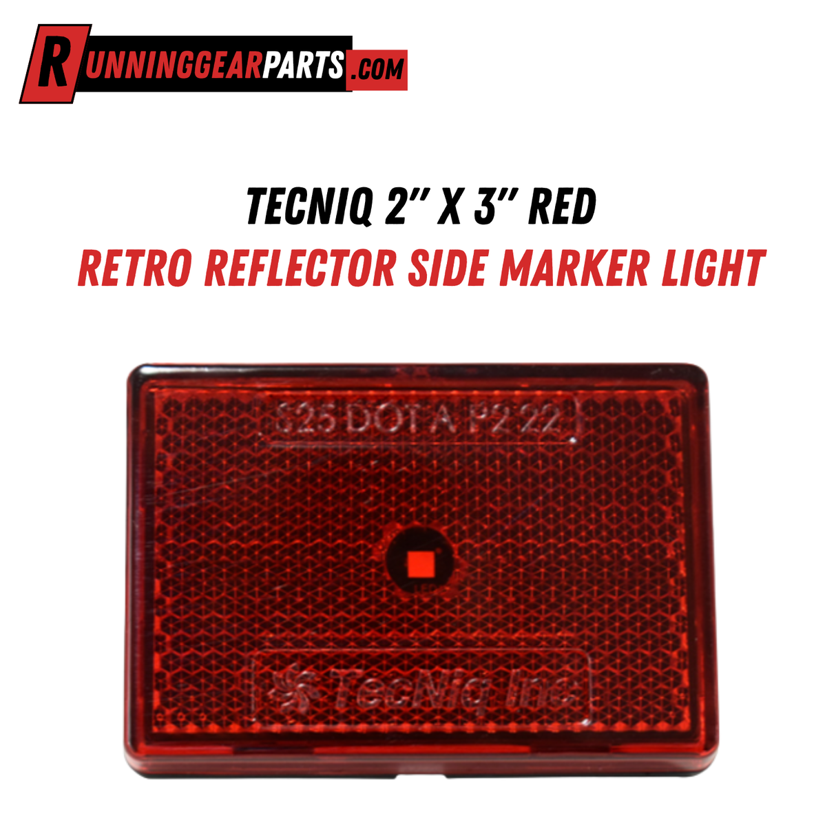 TecNiq 2" x 3" Red Retro Reflector Side Marker Light, S25-RR00-1
