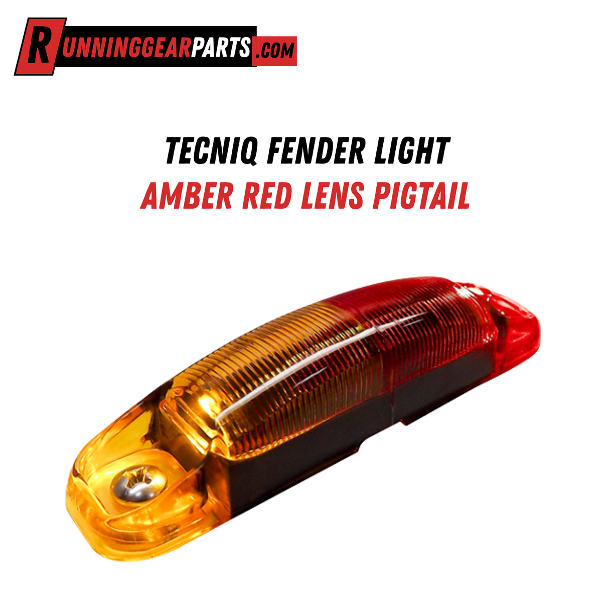 TecNiq Fender Light Amber Red Lens Pigtail,S91-AR00-1