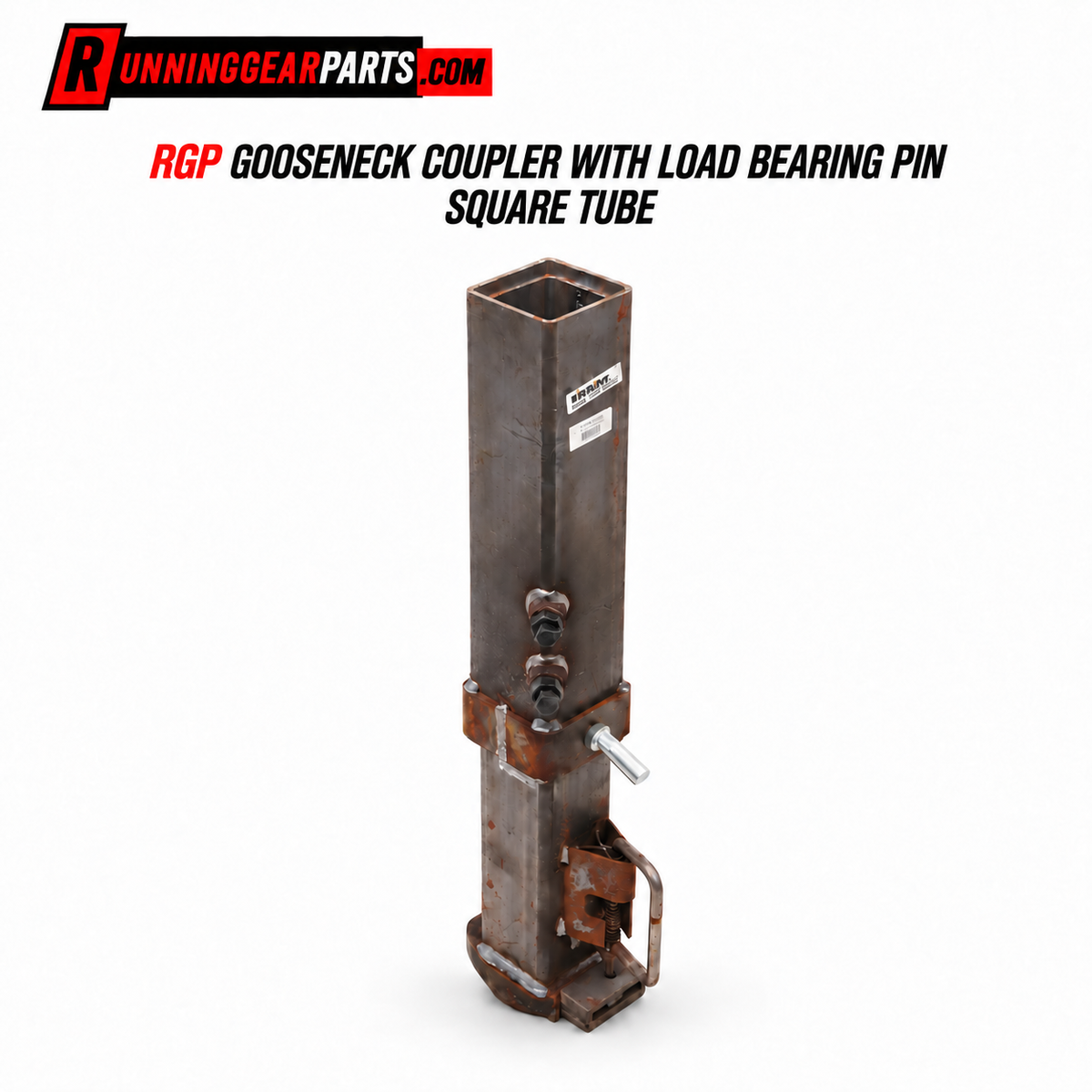 metal gooseneck coupler with a square tube base