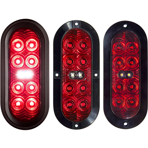 TecNiq 6" Oval Stop Tail Turn and Integrated Reverse Lamp T70-RW0P-1, 1 piece