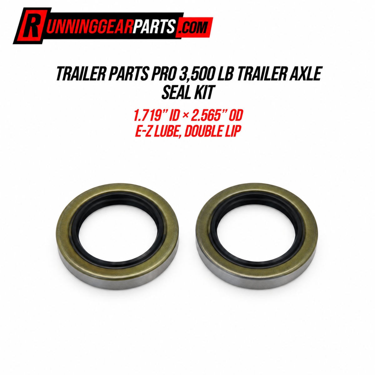 Two metal and rubber trailer axle seals
