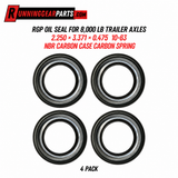 Four black and silver RGP oil seals for 8,000 lb trailer axles