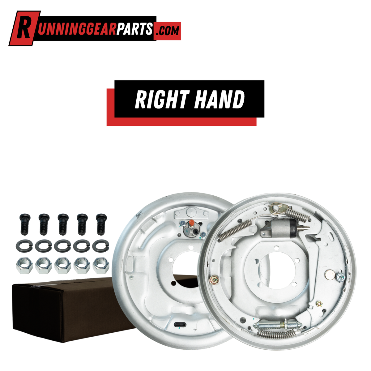 12"x2" Hydraulic Trailer Brakes - Free-Backing - Fits 5.2K-7K Axles - Marine Coated