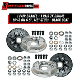 12"x2" Hydraulic Trailer Brakes - Free-Backing - Fits 5.2K-7K Axles - Marine Coated