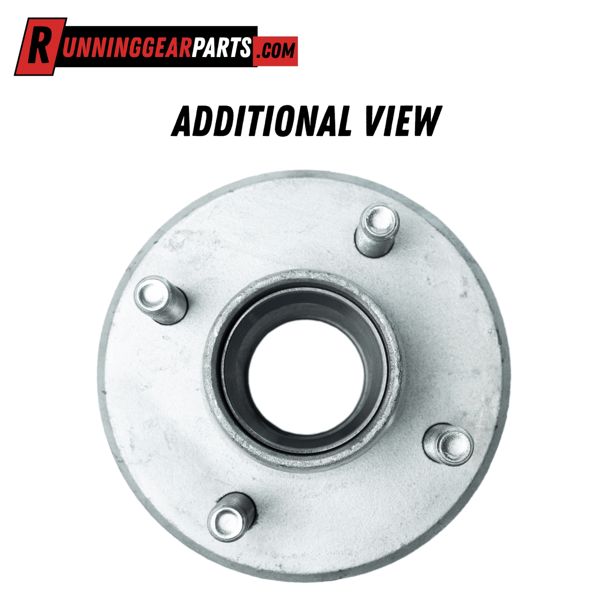 Galvanized steel RGP 2,000 lbs Axle Trailer Idler Hub Kit with a circular hub, central bearing, and four studs.