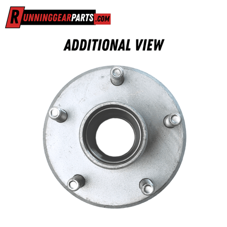 RGP 2,000 lb Trailer Idler Hub Kit with a silver galvanized metal hub, black inner seal, and five wheel studs.