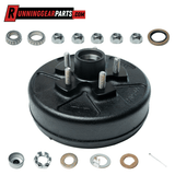 3,500 lb Trailer Axle Hub & Drum- 5 on 4.5" Bolt Pattern,Black steel, Pre-Greased