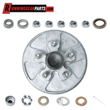 3,500 lb Trailer Axle Hub & Drum , 5 on 5.0" Bolt Pattern, Galvanized,  Pre-Greased