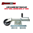 Marine trailer jack, RGP 1,200 lb Marine, with clear zinc-finished steel, a single black wheel, and sidewind handle.