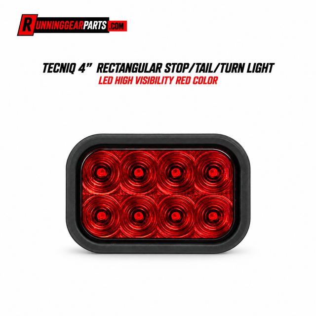  4-inch rectangular LED high visibility red light
