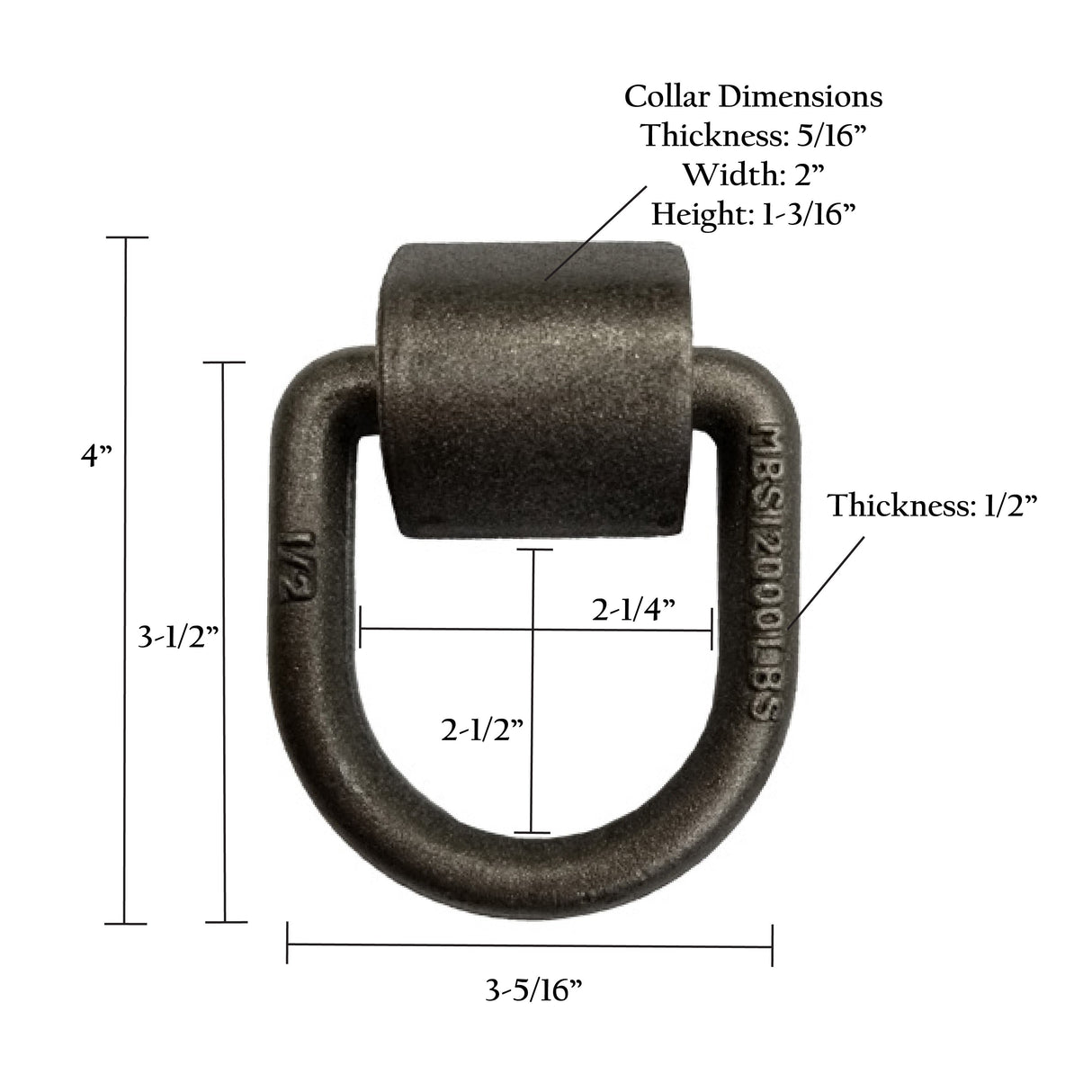 Pan American Lashing Ring 1/2" - Weld On, 48195P