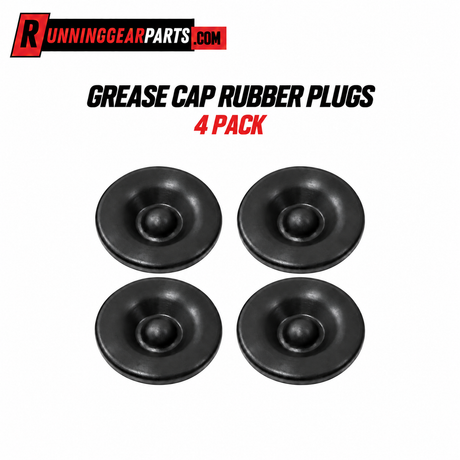 4 black circular rubber grease caps