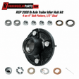 RGP 2000 lb Axle Trailer Idler Hub kit with a black steel hub, four silver studs, bearings, washers and hardware.