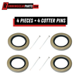 Grease seal kit, RGP 5,200-7,000 lb Axle, with four metal double-lip seals and four cotter pins.