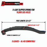  5-leaf slipper spring for 10,000 lbs axles