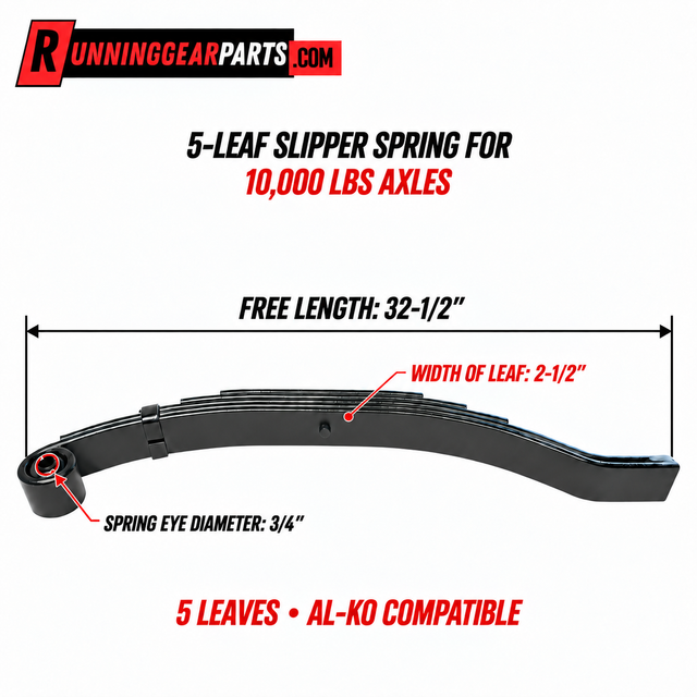  5-leaf slipper spring for 10,000 lbs axles