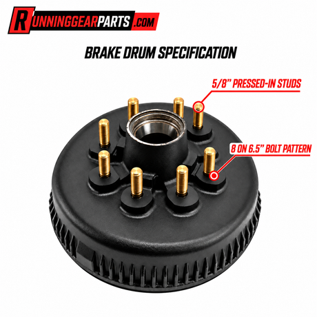 5/8" PRESSED-IN STUDS' and '8 ON 6.5" BOLT PATTERN