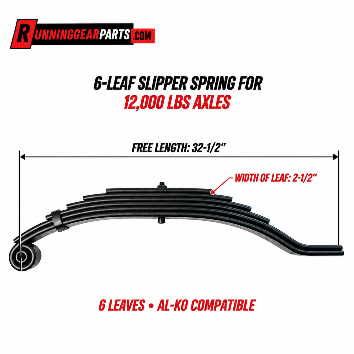 6-leaf slipper spring for 12,000 lbs axles