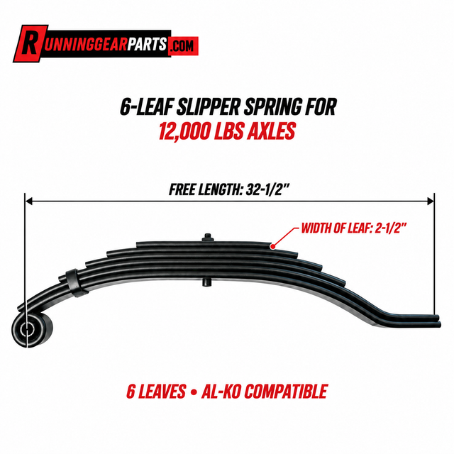 6-leaf slipper spring for 12,000 lbs axles