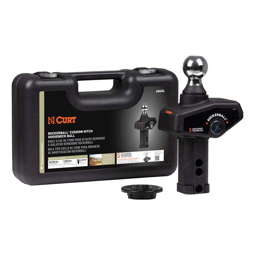 CURT 2-5/16" RockerBall Cushion Hitch Gooseneck Ball | Fits CURT Double Lock & B&W Hitches, 30K GTW, 60654