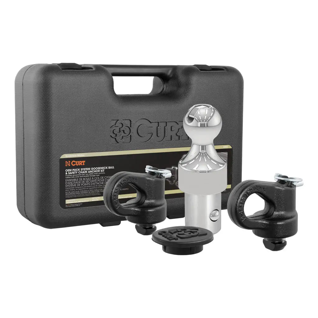 CURT 2-5/16" OEM Puck System Gooseneck Kit for Ford, Chevy, GMC, Nissan | 30K GTW Heavy Duty Towing Hitch Ball Set, 60692