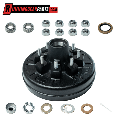 7K Trailer Hub & Drum Assembly | 8 on 6.5 in., 1/2 in. Studs