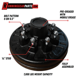 7K Trailer Hub & Drum Assembly | 8 on 6.5 in., 1/2 in. Studs