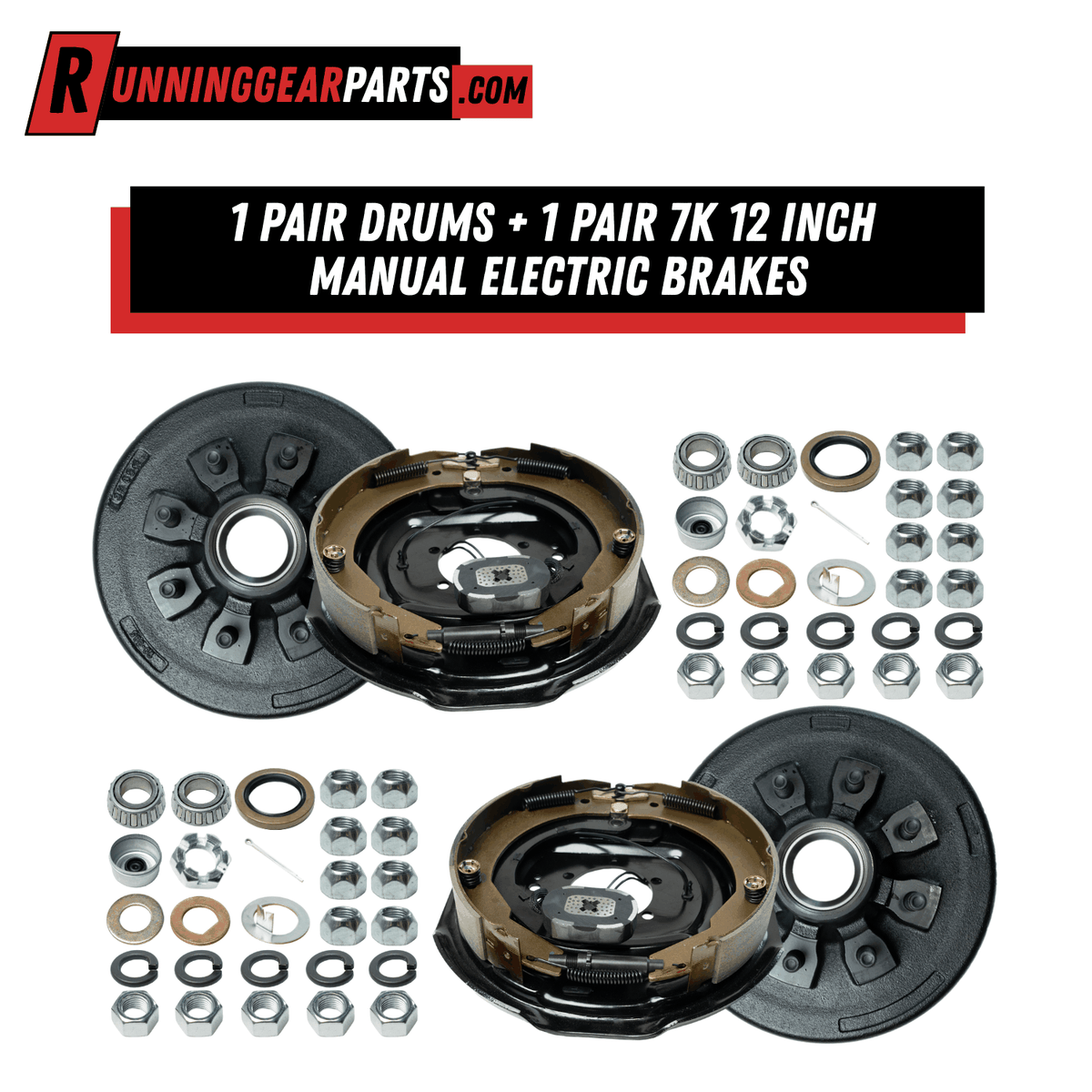 7K Trailer Hub & Drum Assembly | 8 on 6.5 in., 5/8 in. Studs
