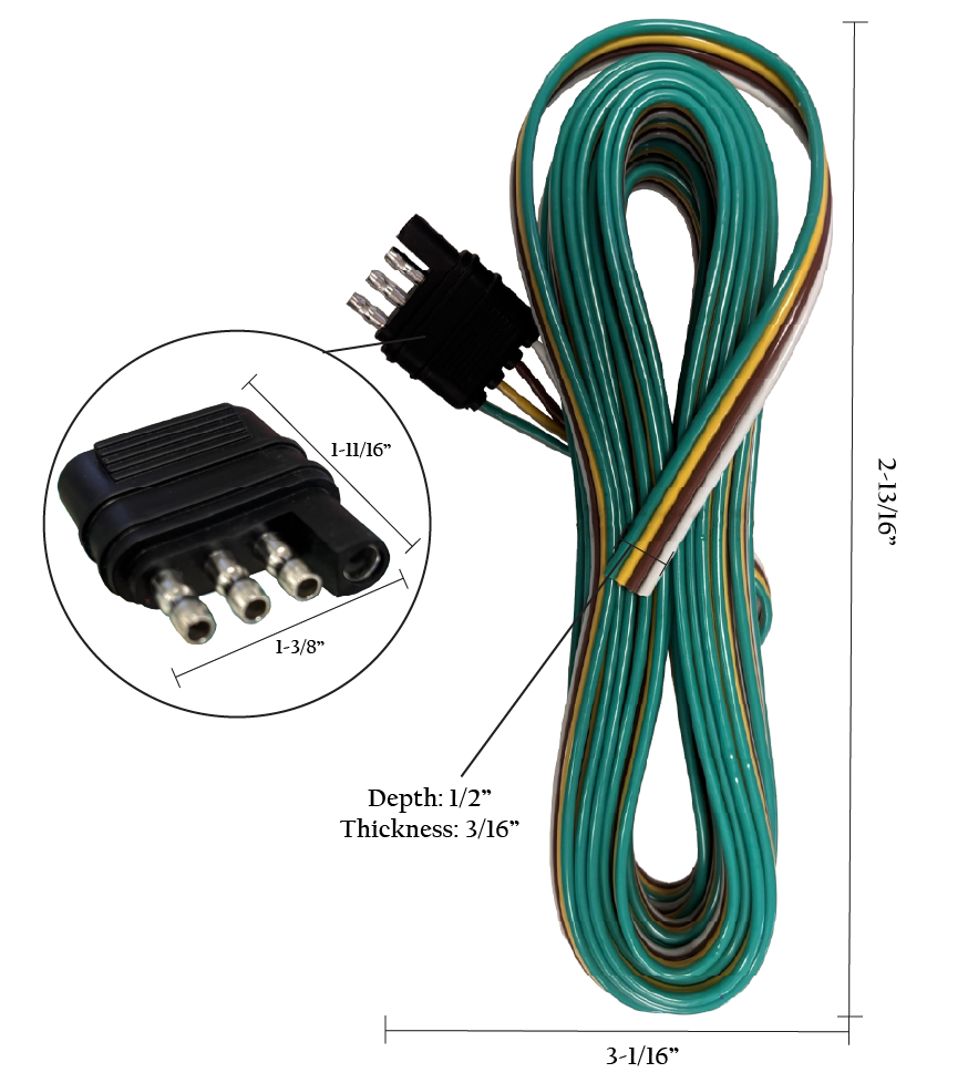 Pan American 4-Way Connector, Bonded Wire - 30ft Cord x 18 AWG, 82321P