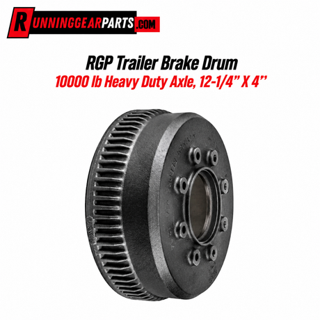 heavy-duty black metal trailer brake drum