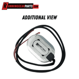RGP 8,000-12,000 lb Trailer Axle electric brake magnet with a silver metal housing, black woven wire leads, and red wires.